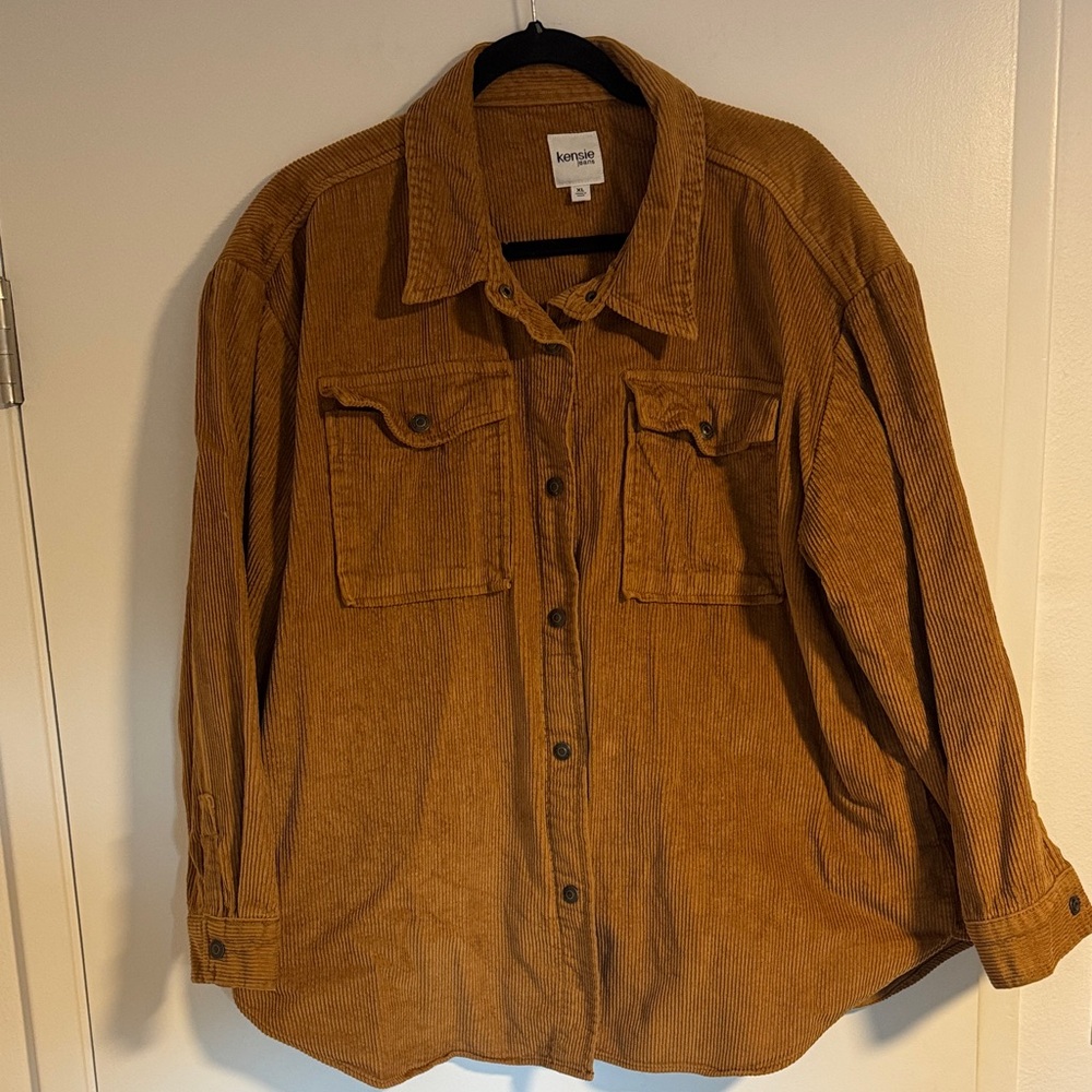 Kensie Tan Corduroy Shirt
